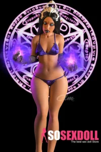 160cm 5ft2 Silicone Dark Style Small Chests Purple Underwear Sex Doll