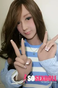 160cm 5ft2 TPE Asian Beauty Wheat Skin Striped Clothes Sex Doll