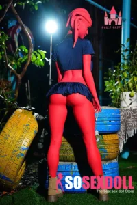 160 см, грудь 5 футов 2 дюйма из термопластичного эластомера E-чашки, красная кожа, фантазийная секс-кукла #A9, голова, в наличии (только для ЕС)