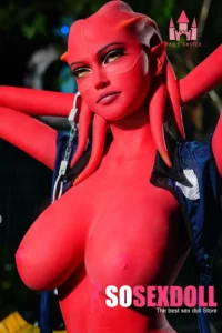 160 см, грудь 5 футов 2 дюйма из термопластичного эластомера E-чашки, красная кожа, фантазийная секс-кукла #A9, голова, в наличии (только для ЕС)