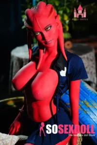 160 см, грудь 5 футов 2 дюйма из термопластичного эластомера E-чашки, красная кожа, фантазийная секс-кукла #A9, голова, в наличии (только для ЕС)