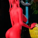 160cm 5ft2 Alien Style Crimson Skin Busty Hourglass Shape Sex Doll #A9 Head