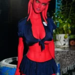 160cm 5ft2 Alien Style Crimson Skin Busty Hourglass Shape Sex Doll #A9 Head