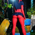 160cm 5ft2 Alien Style Crimson Skin Busty Hourglass Shape Sex Doll #A9 Head