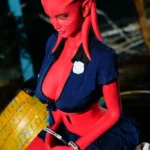160cm 5ft2 Alien Style Crimson Skin Busty Hourglass Shape Sex Doll #A9 Head