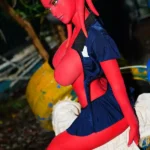 160cm 5ft2 Alien Style Crimson Skin Busty Hourglass Shape Sex Doll #A9 Head