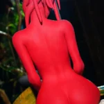 160cm 5ft2 Alien Style Crimson Skin Busty Hourglass Shape Sex Doll #A9 Head