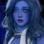 160cm 5ft2 TPE Fantasy Blue Skin Busty Curvy Figure Sex Doll 225 Head Witch Style