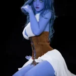 160cm 5ft2 TPE Implengan Kulit Biru Busty Curvy Gambar Boneka Seks 225 Kepala Gaya Dukun