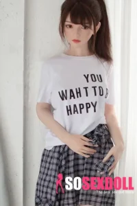 160cm 5ft2 White Top Checkered Skirt Sex Dolls Adult Toys Secret Sex Toys