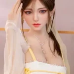 160cm 5ft2 Yellow Spaghetti Strap Dress Sex Dolls Realistic Love Dolls Vagina Toys