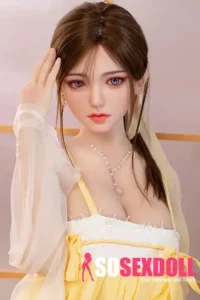 160cm 5ft2 Yellow Spaghetti Strap Dress Sex Dolls Realistic Love Dolls Vagina Toys