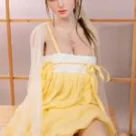 160cm 5ft2 Yellow Spaghetti Strap Dress Sex Dolls Realistic Love Dolls Vagina Toys