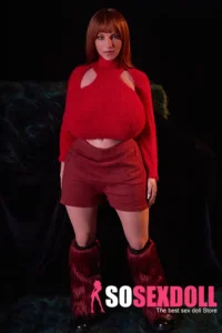 161cm 5ft3 Silicone I Cup Huge Chests Red Suit Short Hair Sex Doll