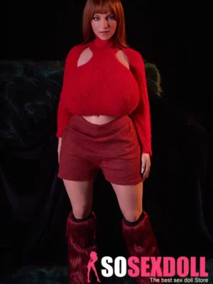161cm 5ft3 Silicone I Cup Huge Chests Red Suit Short Hair Sex Doll