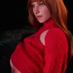 161cm 5ft3 Silicone I Cup Huge Chests Red Suit Short Hair Sex Doll