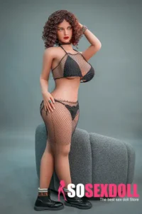 162cm 5ft3 TPE Full Size Curls Hair Chubby Chests Sex Doll
