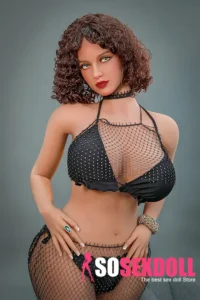 162cm 5ft3 TPE Full Size Curls Hair Chubby Chests Sex Doll