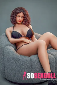 162cm 5ft3 TPE Full Size Curls Hair Chubby Chests Sex Doll