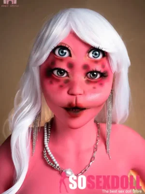 162cm 5ft3 TPE Alien Fantasy Pink Skin Chubby Bust Sliver Hair Sex Doll #A15 in Stock （EU only）