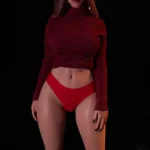 163cm 5ft3 Silicone E Cup Perky Chests Long Curls Sex Doll