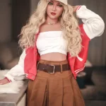 163cm 5ft3 TPE Small Breast Juicy Hips Blonde Hair Sex Doll #DC04 Head