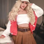 163cm 5ft3 TPE Small Breast Juicy Hips Blonde Hair Sex Doll #DC04 Head