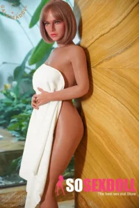 164cm 5ft4 Silicone Short Hair Petite Chests Bathrobe Outfit Sex Doll