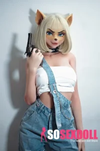 165cm 5ft4 Blonde Cat Ear Sex Dolls Silicone Female Sex Dolls
