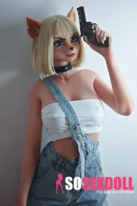 165cm 5ft4 Blonde Cat Ear Sex Dolls Silicone Female Sex Dolls