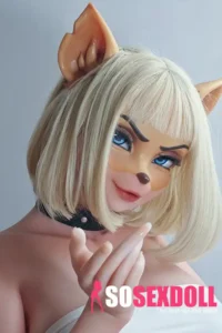 165cm 5ft4 Blonde Cat Ear Sex Dolls Silicone Female Sex Dolls