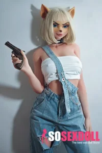 165cm 5ft4 Blonde Cat Ear Sex Dolls Silicone Female Sex Dolls