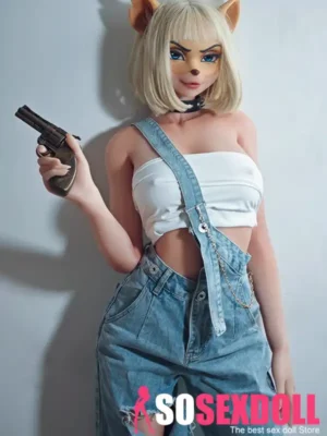 165cm 5ft4 Blonde Cat Ear Sex Dolls Silicone Female Sex Dolls