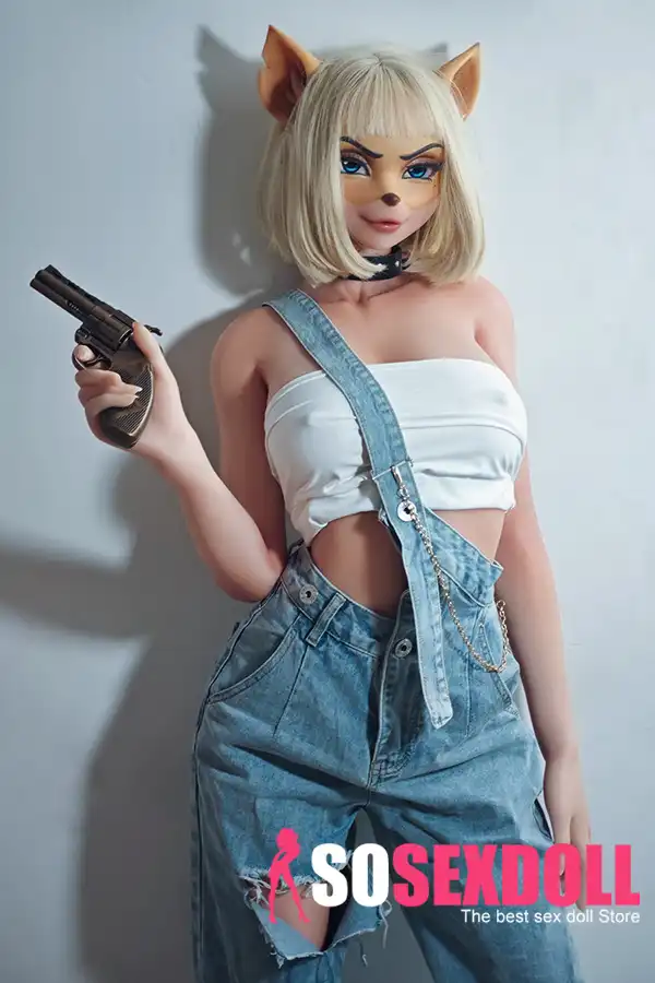 165cm 5ft4 Blonde Cat Ear Sex Dolls Silicone Female Sex Dolls