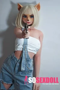 165cm 5ft4 Blonde Cat Ear Sex Dolls Silicone Female Sex Dolls