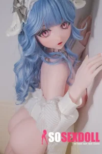 165cm 5ft4 Blue Curly Hair White Dress Sex Dolls Life Sized Sex Dolls Adult Sex Dolls