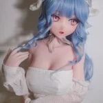 165cm 5ft4 Blue Curly Hair White Dress Sex Dolls Life Sized Sex Dolls Adult Sex Dolls
