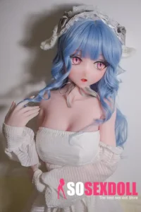 165cm 5ft4 Blue Curly Hair White Dress Sex Dolls Life Sized Sex Dolls Adult Sex Dolls