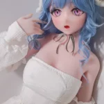 165cm 5ft4 Blue Curly Hair White Dress Sex Dolls Life Sized Sex Dolls Adult Sex Dolls