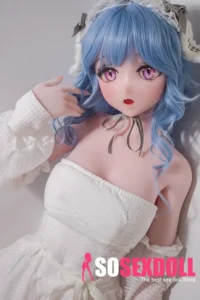 165cm 5ft4 Blue Curly Hair White Dress Sex Dolls Life Sized Sex Dolls Adult Sex Dolls