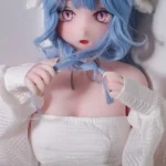 165cm 5ft4 Blue Curly Hair White Dress Sex Dolls Life Sized Sex Dolls Adult Sex Dolls
