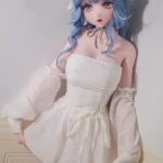 165cm 5ft4 Blue Curly Hair White Dress Sex Dolls Life Sized Sex Dolls Adult Sex Dolls