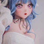 165cm 5ft4 Blue Curly Hair White Dress Sex Dolls Life Sized Sex Dolls Adult Sex Dolls