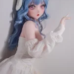 165cm 5ft4 Blue Curly Hair White Dress Sex Dolls Life Sized Sex Dolls Adult Sex Dolls