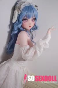 165cm 5ft4 Blue Curly Hair White Dress Sex Dolls Life Sized Sex Dolls Adult Sex Dolls