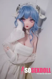 165cm 5ft4 Blue Curly Hair White Dress Sex Dolls Life Sized Sex Dolls Adult Sex Dolls