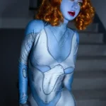 165cm 5ft4 TPE Blue Skin Elf Eared Golden Curly Sex Doll 81 Head