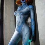 165cm 5ft4 TPE Blue Skin Elf Eared Golden Curly Sex Doll 81 Head