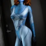 165cm 5ft4 TPE Blue Skin Elf Eared Golden Curly Sex Doll 81 Head