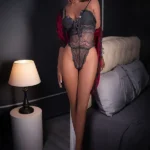 165cm 5ft4 TPE Busty Thick Hipped Black Hair Sex Doll 70 Head in Lace Lingerie